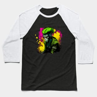 Neon Punk Monkey Baseball T-Shirt